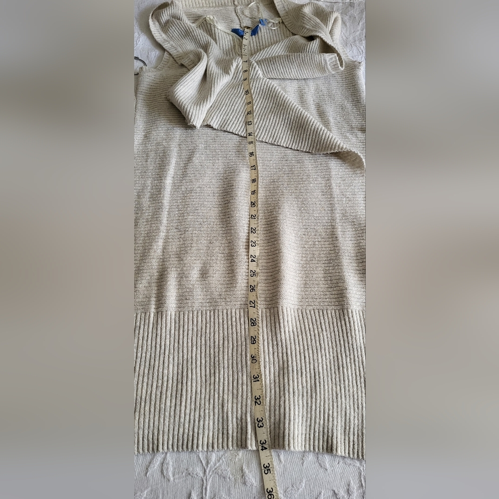 Simply Vera Vera Wang Cream Open-Front Sweater Vest - Picture 5 of 10